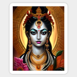 Hindu Goddess of Good Fortune Lakshmi Sticker